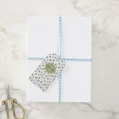 Olijfgroene Monogram Naam Watercolor Chic Patroon Cadeaulabel (Met Touw)