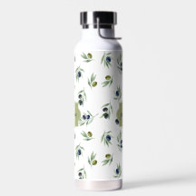 Olijfgroene Monogram Naam Waterverf Chic Patroon