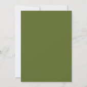 Olijfgroene Monogram Trouwtafel Nummerkaart Kaart (Achterkant)