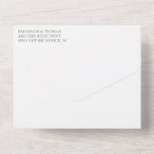 Olijfgroene Monogram Uitnodiging voor Trouwfeest (Achterkant)