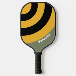 Olijfgroene Nachtlicht Cirkel Streep met Naam Pickleball Paddle