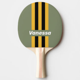Olijfgroene Nachtlicht Pin Strepen met Naam Tafeltennisbatje