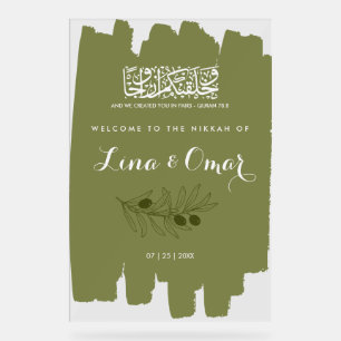 Olijfgroene Nikkah Acryl Bord