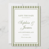 Olijfgroene Oude Rijkdom Trouwdag Save the Date (Voorkant)