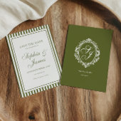 Olijfgroene Oude Rijkdom Trouwdag Save the Date