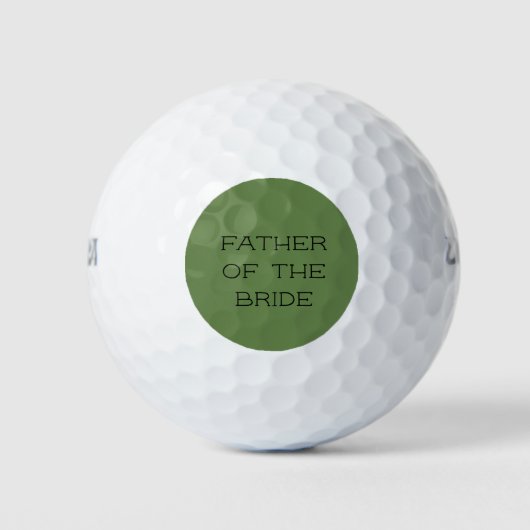 Olijfgroene Persoonlijke Vader van de Bruid Golfballen (Voorkant)