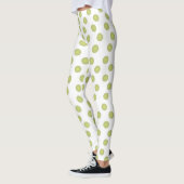 olijfgroene polka-stippen leggings (Links)