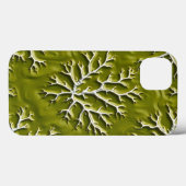 Olijfgroene reliëf tak iPhone hoesje stijl (Achterkant (horizontaal))