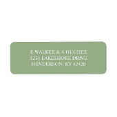 Olijfgroene retouradreslabels etiket (Voorkant)