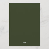 Olijfgroene Romantische Botanische Bruiloft Kaart (Achterkant)