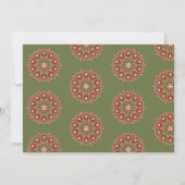 Olijfgroene rosemaling bedankkaart (Achterkant)