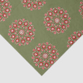 Olijfgroene rosemaling tissuepapier (Detail)