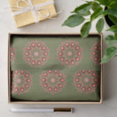 Olijfgroene rosemaling tissuepapier (Geschenk)