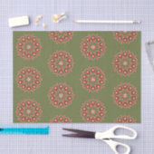 Olijfgroene rosemaling tissuepapier (Craft)