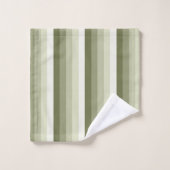 Olijfgroene schaduwstrepen bad handdoek (Wasdoekje)