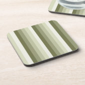 Olijfgroene schaduwstrepen bier onderzetter (Linkerzijde)