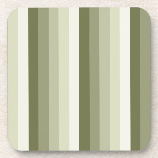 Olijfgroene schaduwstrepen bier onderzetter (Voorkant)