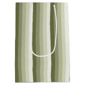 Olijfgroene schaduwstrepen medium cadeauzakje (Achterkant)