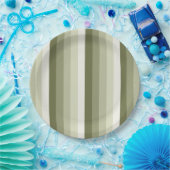 Olijfgroene schaduwstrepen papieren bordje (Feest)