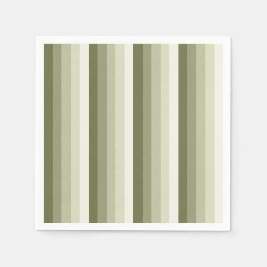 Olijfgroene schaduwstrepen servet (Voorkant)