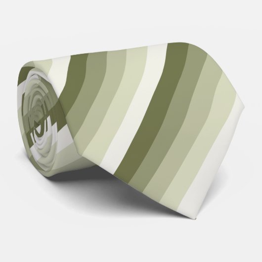 Olijfgroene schaduwstrepen stropdas (Opgerold)