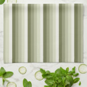 Olijfgroene schaduwstrepen theedoek (Gevouwen)
