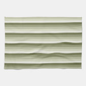 Olijfgroene schaduwstrepen theedoek (Horizontaal)