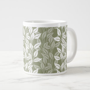 Olijfgroene Slingerende Bladeren Botanisch Grote Koffiekop
