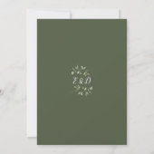 Olijfgroene snoerlampjes bloemendecor monogram bru kaart (Achterkant)