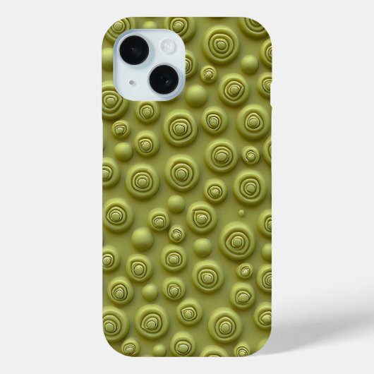 Olijfgroene spiraal iPhone hoes matte stijl (Achterkant)