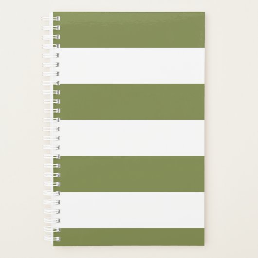 Olijfgroene streep planner (Voorkant)