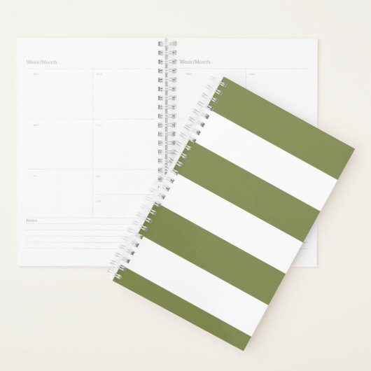 Olijfgroene streep planner (Display)