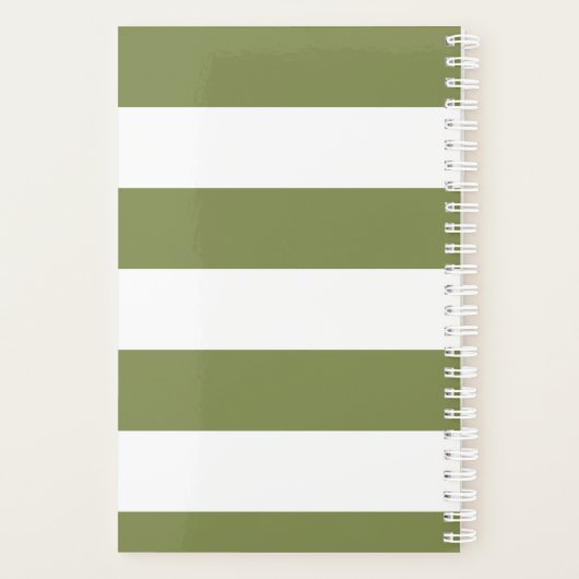 Olijfgroene streep planner (Achterkant)