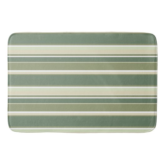 Olijfgroene strepen badmat (Voorkant)