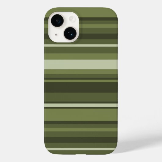 Olijfgroene strepen Case-Mate iPhone case (Achterkant)