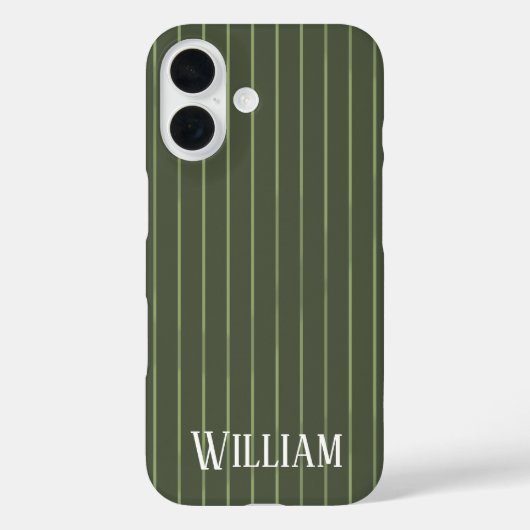 Olijfgroene strepen Case-Mate iPhone case (Achterkant)