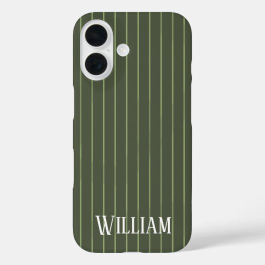 Olijfgroene strepen Case-Mate iPhone case (Achterkant)