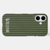 Olijfgroene strepen Case-Mate iPhone case (Achterkant (horizontaal))