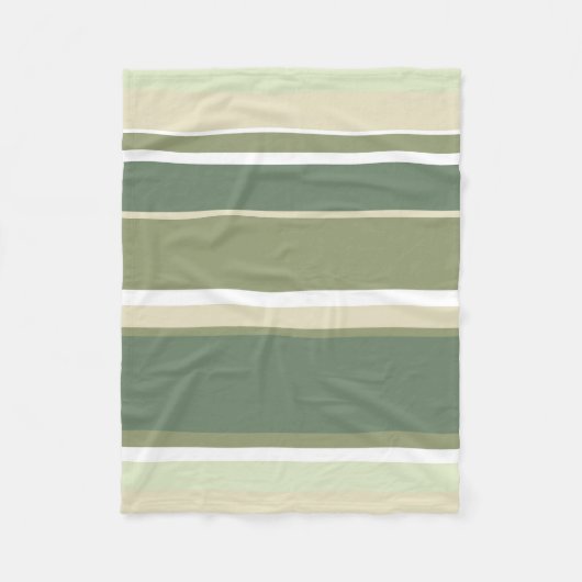 Olijfgroene strepen fleece deken (Voorkant)