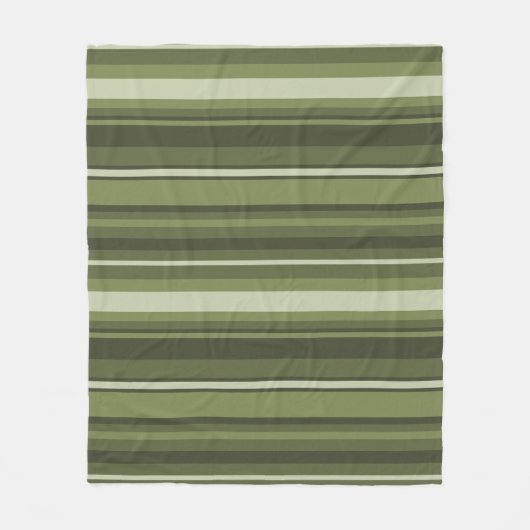 Olijfgroene strepen fleece deken (Voorkant)