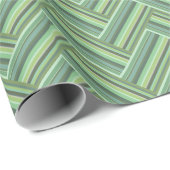 Olijfgroene strepen met dubbele weef cadeaupapier (Rol Hoek)