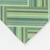 Olijfgroene strepen met dubbele weef fleece deken (Hoek)