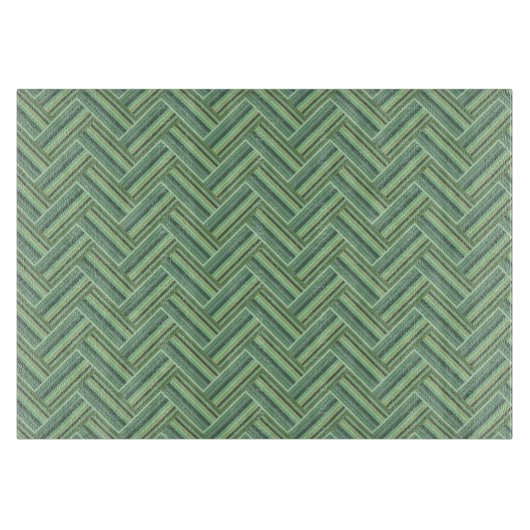 Olijfgroene strepen met dubbele weef snijplank (Voorkant)