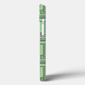 Olijfgroene strepen met vierkante schalen, Hoesje- Case-Mate iPhone Case (Achterkant / Links)