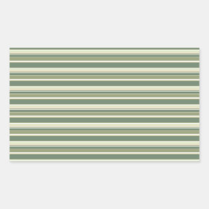 Olijfgroene strepen rechthoekige sticker