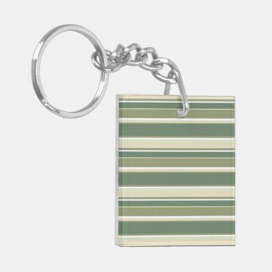 Olijfgroene strepen sleutelhanger (Voorkant Links)