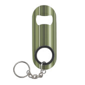 Olijfgroene strepen sleutelhanger flessenopener (Voorkant)