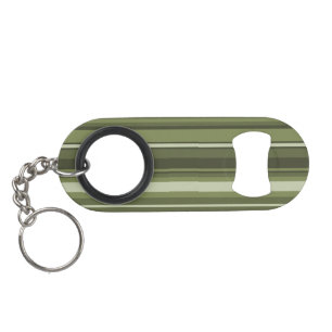 Olijfgroene strepen sleutelhanger flessenopener