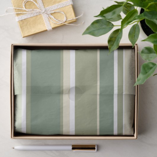 Olijfgroene strepen tissuepapier (Geschenk)