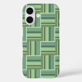 Olijfgroene strepen weefpatroon Case-Mate iPhone case (Achterkant)